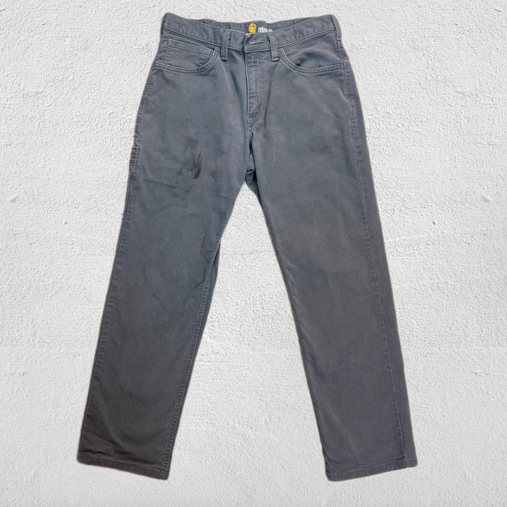 Carhartt Relaxed Fit Charcoal Canvas Carpenter Pants 32x30